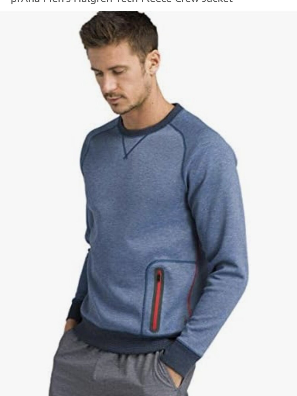 Prana Halgren   Men's Heather Blue Crewneck Sweatshirt  Sz.XS